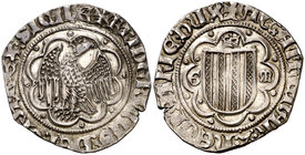 Frederic IV de Sicília (1355-1377). Sicília. Pirral. (Cru.V.S. 624) (Cru.C.G. 2604) (MIR. 194/10). 3,23 g. Buen ejemplar. Ex Áureo 21/06/2007, nº 152....