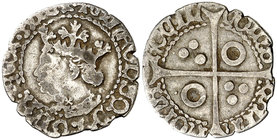 Alfons IV (1416-1458). Perpinyà. Mig croat. (Cru.V.S. falta) (Badia tipo VI, falta) (Cru.C.G. falta). 1,39 g. Cospel faltado. Ex Colección Marqués de ...