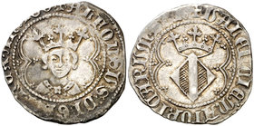 Alfons IV (1416-1458). València. Ral. (Cru.V.S. 864.2) (Cru.C.G. 2907d). 3,23 g. Cabello largo. Bonita pátina. Ex Colección Manuela Etcheverría. MBC/M...
