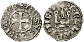 Oriente latino. Felipe de Saboya (1301-1306). Principado de Acaia. Dinero tornés. (CCS. 20). 0,83 g. MBC.
