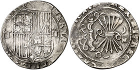 Reyes Católicos. Toledo. 2 reales. (Cal. 278 var). 5,84 g. Rara. MBC.