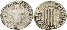 (152)9. Carlos I. Perpinyà. 1 sou. (Cal. 48) (Cru.C.G. 3804). 1,78 g. Escasa. BC+/MBC-.