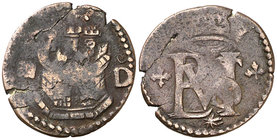 s/d. Felipe II. Segovia. D. 1 blanca. (Cal. 863 var) (J.S. A-222). 1,21 g. MBC-.