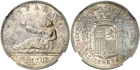 1870*1870. Gobierno Provisional. SNM. 5 pesetas. (Cal. 3). EBC-/EBC.