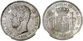 1871*1871. Amadeo I. SDM. 5 pesetas. (Cal. 5). EBC-.