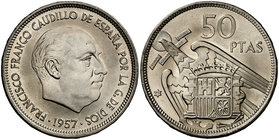 1957*71. Estado Español. 50 pesetas. (Cal. 24). 12,46 g. S/C.