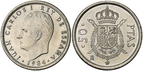1984. Juan Carlos I. 50 pesetas. (Cal. 67). 12,44 g. S/C.