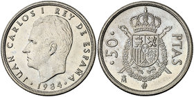 1984. Juan Carlos I. 50 pesetas. (Cal. 67). 12,41 g. S/C.