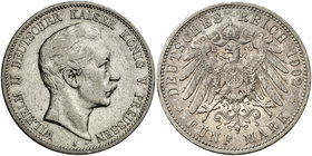 1902. Alemania. Prusia. Guillermo II. A (Berlín). 5 marcos. (Kr. 523). 27,53 g. AG. MBC-/MBC.