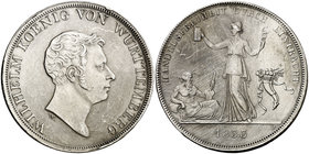 1833. Alemania. Wurttemberg. Guillermo I. Stuttgart. W. 1 taler. (Kr. 570). 29,39 g. AG. Limpiada. (MBC+).