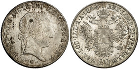 1840. Austria. Fernando I. C (Karlsburg). 20 kreuzer. (Kr. 2208). 6,72 g. AG. Manchitas. (EBC).