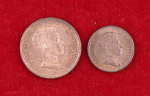 Alfonso XIII. Lote de 2 monedas: 1 céntimo 1906*6 y 2 céntimos 1904*04. S/C.