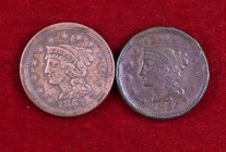 1852 y 1855. Estados Unidos. Filadelfia. 1 centavo. (Kr. 67). 10,42 g. CU. BC+/MBC+.