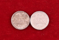 1888 y 1895. Guatemala. 1/4 de real. Lote de 2 monedas. A examinar. MBC+/EBC.