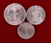 1949 a 1955. Israel. 100, 250 y 500 pruta. Lote de 3 monedas. A examinar. S/C-/S/C.