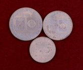Yugoslavia. 10, 250 y 500 dinara. Lote de 3 monedas en plata. Olimpiada de Sarajevo. Manchitas. A examinar. (Proof).