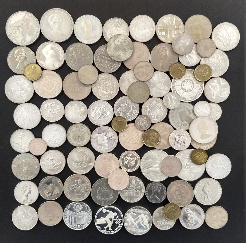 Conjunto de 90 monedas de temática deportiva, muchas en plata. A examinar. EBC/P...