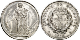 1870. Alemania. Alsacia. Medalla. 19,72 g. Ø 41 mm. Estaño. Firmado: G. MICHEL Fils. MBC+.