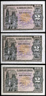 1938. Burgos. 2 pesetas. (Ed. D28a) (Ed. 428a). 30 de abril. 3 billetes, series: H, I y L. EBC+/S/C-.