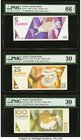 Aruba Centrale Bank 5; 25; 100 Florin 1990; 2012; 2003 Pick 6; 17c; 19a Three Examples PMG Gem Uncirculated 66 EPQ; Very Fine 30 (2). 

HID09801242017