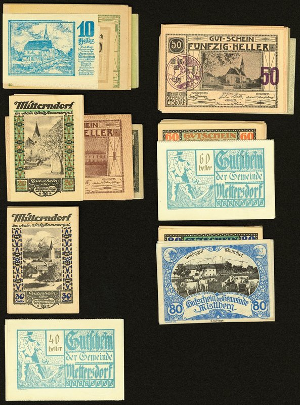 Austria Notgeld Group Lot of 167 Examples About Uncirculated-Crisp Uncirculated....