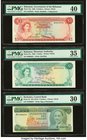 Lot Of Ten PMG Graded Examples From Barbados, Bahamas & Jamaica. Barbados Central Bank 5; 2 Dollars ND (1975); ND (1995) Pick 32; 46 Two Examples PMG ...