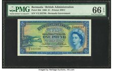 Bermuda Bermuda Government 1 Pound 1.10.1966 Pick 20d PMG Gem Uncirculated 66 EPQ. 

HID09801242017