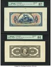 El Salvador Banco Occidental 10 Colones ND (1925) Pick S196fp; S196bp Front And Back Proofs PMG Superb Gem Unc 67 EPQ; Choice Uncirculated 64. 

HID09...