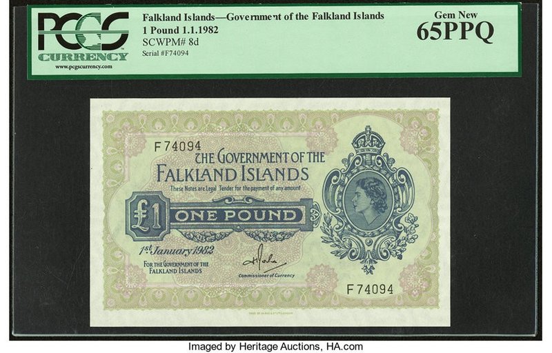 Falkland Islands Government of the Falkland Islands 1 Pound 1.1.1982 Pick 8d PCG...