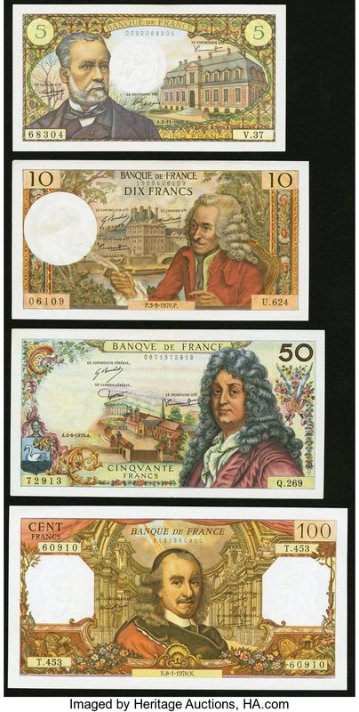 A Selection of Nine Notes from France Including Test Notes. Extremely Fine to Cr...