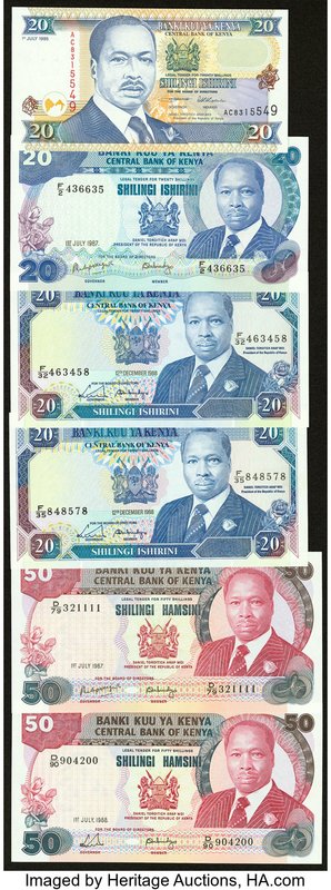 Thirteen Modern Notes from France and Kenya. Crisp Uncirculated or Better. 

HID...