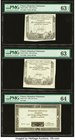 France Domaines Nationaux 50 Sols (2); 25 Livers 1793 Pick A70b (2); A71 Three Examples PMG Choice Uncirculated 63 EPQ; Choice Uncirculated 63; Choice...