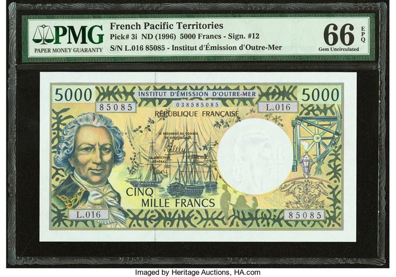 French Pacific Territories Institut d'Emission d'Outre-Mer 5000 Francs ND (1996)...