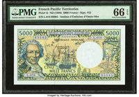 French Pacific Territories Institut d'Emission d'Outre-Mer 5000 Francs ND (1996) Pick 3i PMG Gem Uncirculated 66 EPQ. 

HID09801242017