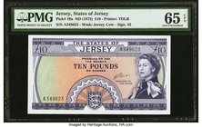 Jersey States of Jersey 10 Pounds ND (1972) Pick 10a PMG Gem Uncirculated 65 EPQ. 

HID09801242017