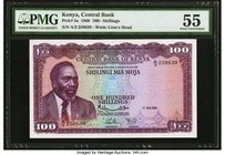 Kenya Central Bank of Kenya 100 Shillings 1.7.1966 Pick 5a PMG About Uncirculated 55. 

HID09801242017