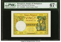 Madagascar Banque de Madagascar 20 Francs ND (1937-47) Pick 37 PMG Superb Gem Unc 67 EPQ. 

HID09801242017