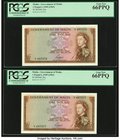 Malta Government of Malta 1 Pound 1949 (1963) Pick 26a Two Consecutive Examples PCGS Gem New 66PPQ. 

HID09801242017