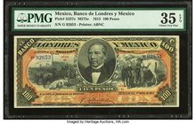 Mexico Banco de Londres y Mexico 100 Pesos 1.10.1913 Pick S237e M275e PMG Choice Very Fine 35 EPQ. 

HID09801242017