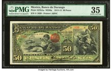 Mexico Banco de Durango 50 Pesos 18.6.1913 Pick S276Aa M336a PMG Choice Very Fine 35. 

HID09801242017