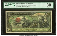 Mexico Banco de Durango 50 Pesos 1.3.1914 Pick S276Aa M336a PMG Very Fine 30. 

HID09801242017