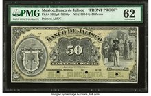 Mexico Banco De Jalisco 50 Pesos ND (1902-14) Pick S323p1 M389p Proof PMG Uncirculated 62. Three POCs; previously mounted.

HID09801242017