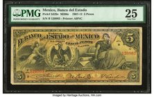 Mexico Banco Del Estado De Mexico 5 Pesos 2.4.1909 Pick S329c M396c PMG Very Fine 25. Discoloration.

HID09801242017