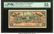 Mexico Banco de Tamaulipas 1 Peso 15.2.1914 Pick S436 M519a PMG About Uncirculated 55. 

HID09801242017