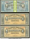 Mexico Estado de Chihuahua 1 Peso 6.1915 Pick S530b, Twenty-Eight Consecutive Examples; 10 Pesos D. 1914 Pick S533g (2) Crisp Uncirculated or Better 
...