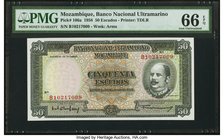 Mozambique Banco Nacional Ultramarino 50 Escudos 24.7.1958 Pick 106a PMG Gem Uncirculated 66 EPQ. 

HID09801242017