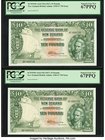 New Zealand Reserve Bank of New Zealand 10 Pounds ND (1967) Pick 161d Two Consecutive Examples PCGS Superb Gem New 67PPQ. 

HID09801242017