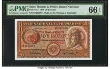 Saint Thomas and Prince Banco Nacional Ultramarino 20 Escudos 20.11.1958 Pick 44a PMG Gem Uncirculated 66 EPQ. 

HID09801242017