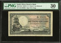 South Africa South African Reserve Bank 1 Pound 2.9.1931 Pick 84b PMG Very Fine 30. 

HID09801242017