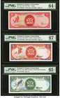 Trinidad And Tobago Central Bank of Trinidad and Tobago Lot Of Seven PMG Graded Examples. 1 Dollar 1964 (ND 1977); ND (1985) Pick 30a; 36c Two Example...